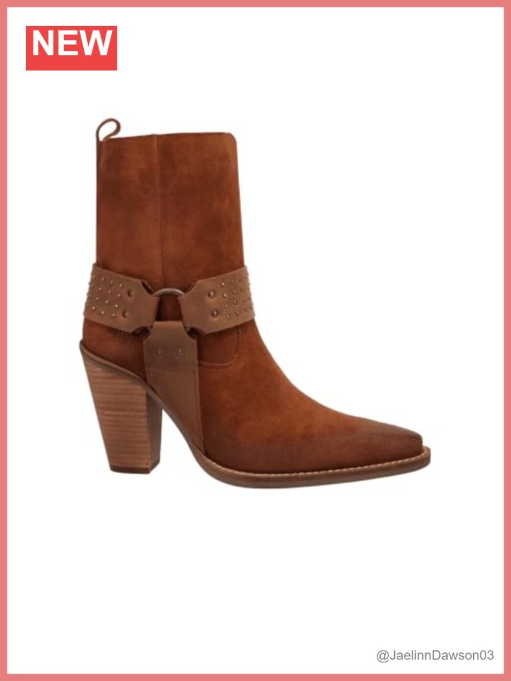 Suede Ankle Boots Chunky Heel Zip Closure Western Bootie